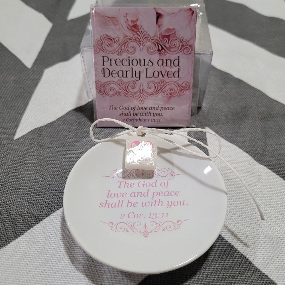 Inspirational Jewelry Dish with Scripture